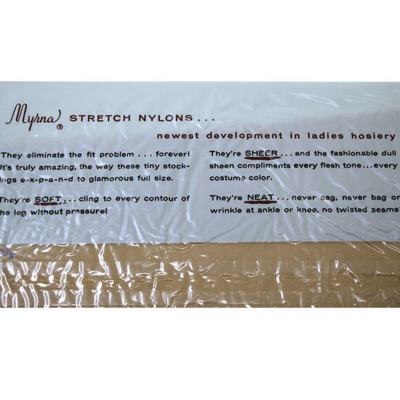 Vintage Nylon Stockings in Package Myrna Suntone 1 Pair Size Tall - Hey Viv - Picture 4 of 5